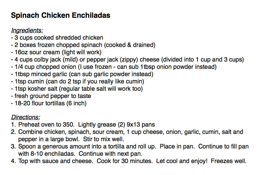 Easy Spinach Chicken Enchiladas - Dad Is Learning